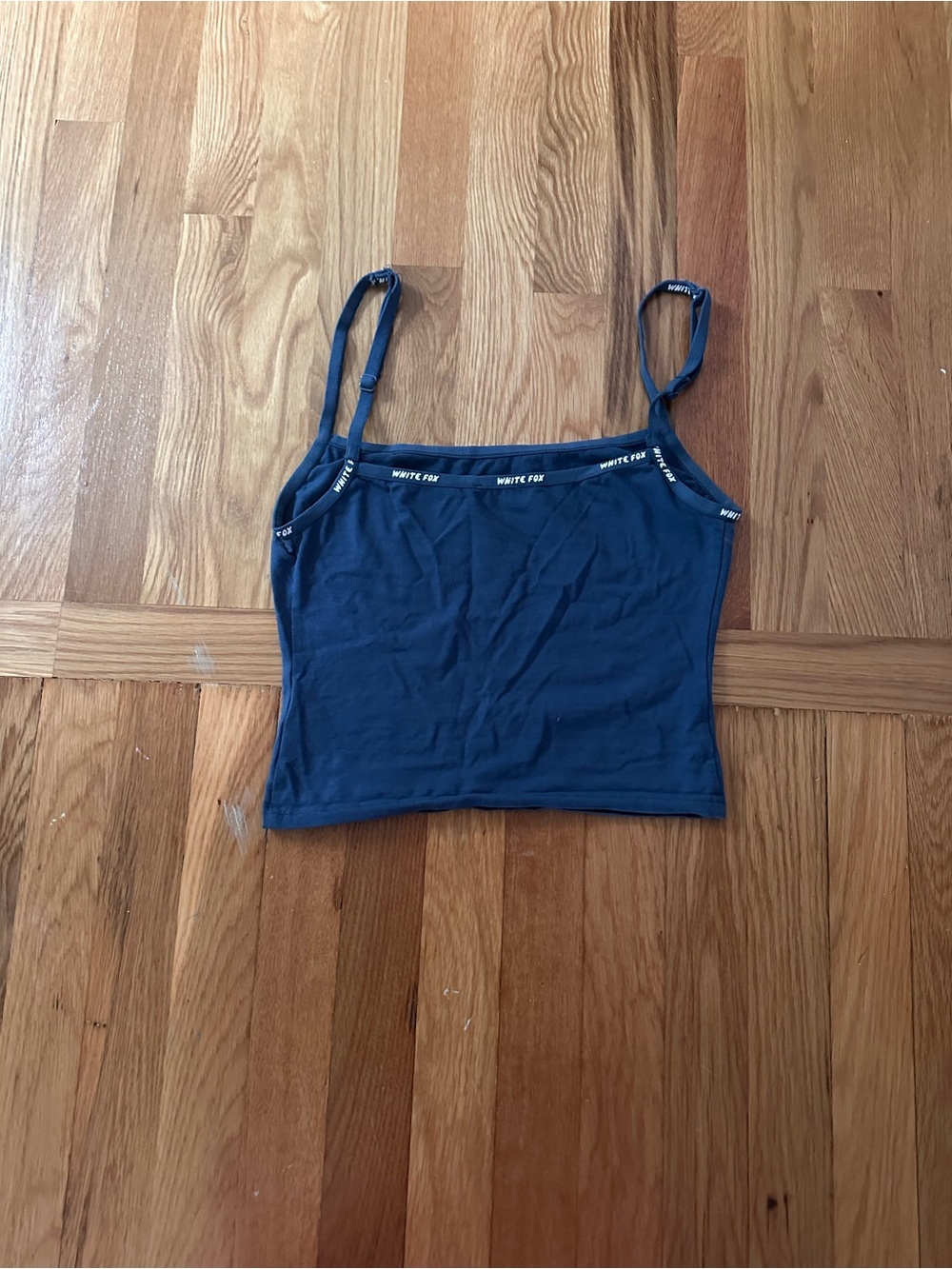 White Fox Boutique Navy Blue Logo-Trim Camisole